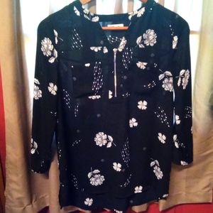 Maurice's black and white floral tunic